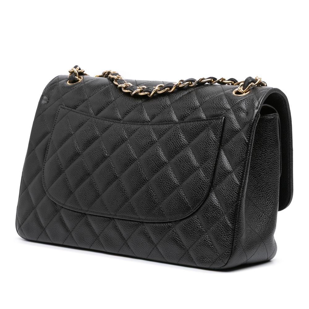 Chanel B Chanel Black Caviar Leather Leather Jumbo Classic Caviar Double Flap Italy