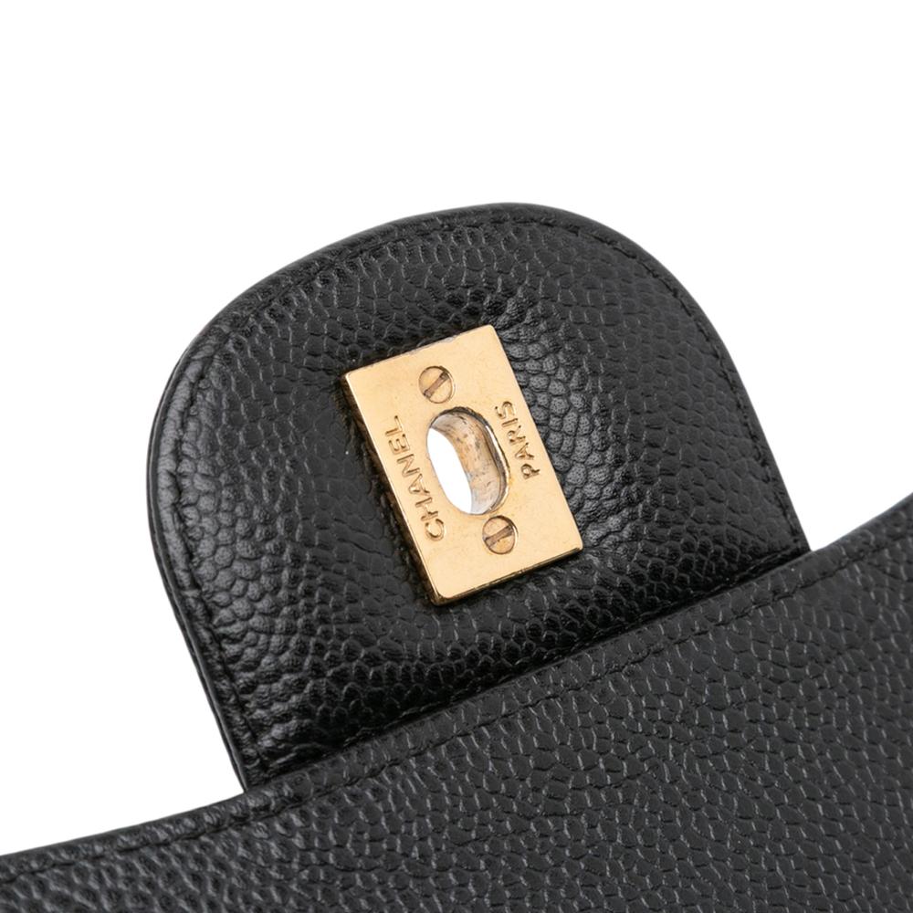 Chanel B Chanel Black Caviar Leather Leather Jumbo Classic Caviar Double Flap Italy