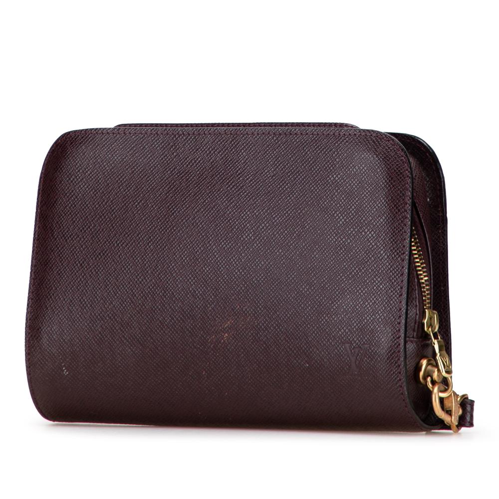 Louis Vuitton B Louis Vuitton Red Bordeaux Taiga Leather Leather Taiga Pochette Baikal France