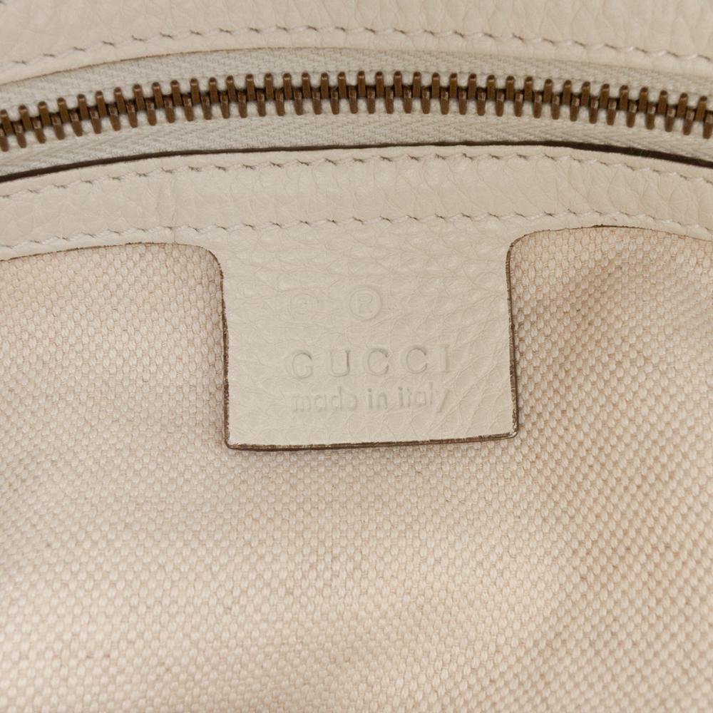 Gucci B Gucci White Ivory Calf Leather Twill Satchel Italy