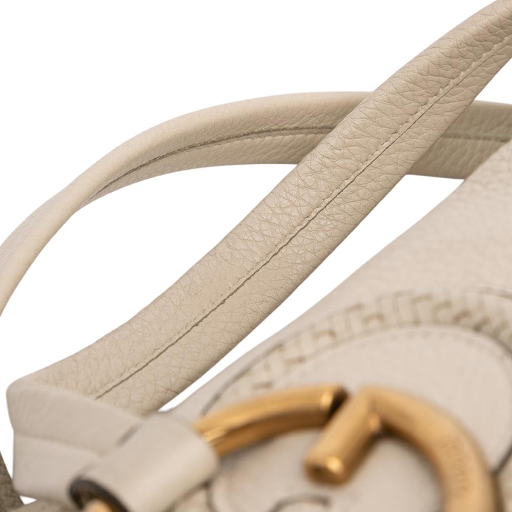 Gucci B Gucci White Ivory Calf Leather Twill Satchel Italy