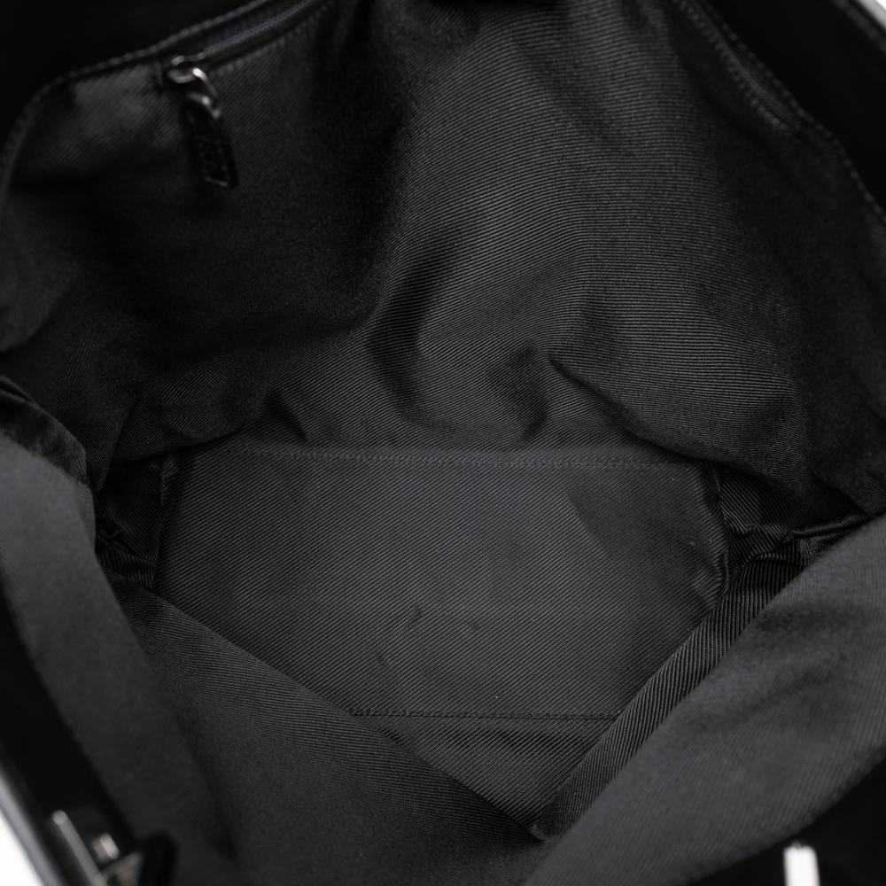 Gucci B Gucci Black Canvas Fabric GG Web Tote Italy