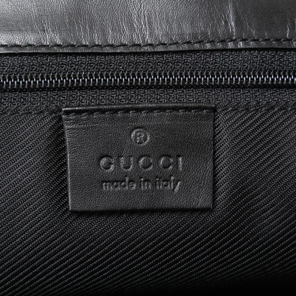 Gucci B Gucci Black Canvas Fabric GG Web Tote Italy