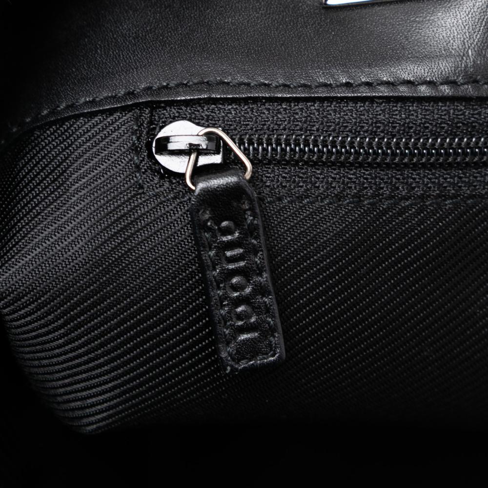 Gucci B Gucci Black Canvas Fabric GG Web Tote Italy
