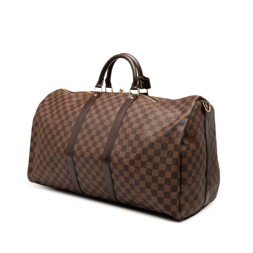 Louis Vuitton AB Louis Vuitton Brown Damier Canvas Fabric Damier Ebene Keepall Bandouliere 55 France