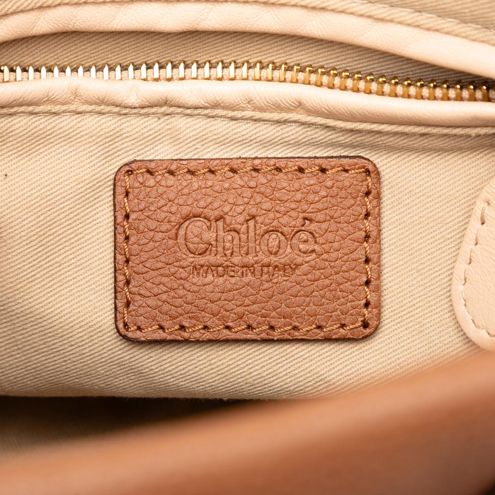 Chloé B Chloé Brown Calf Leather Small Pebbled skin Paraty Satchel Italy