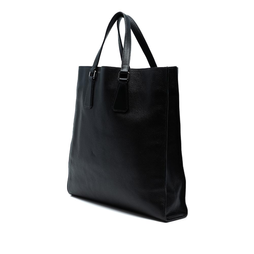 Prada B Prada Black Calf Leather Vitello Phenix Open Convertible Tote India