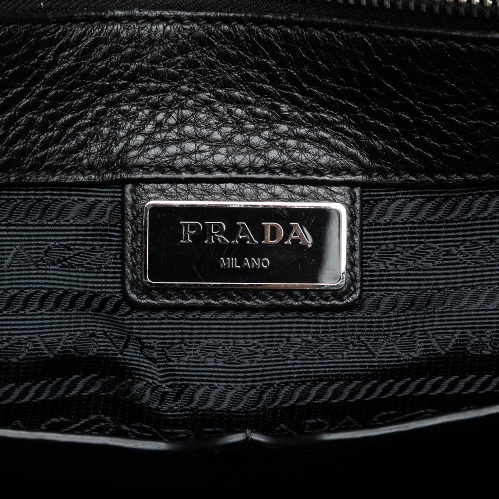 Prada B Prada Black Calf Leather Vitello Phenix Open Convertible Tote India