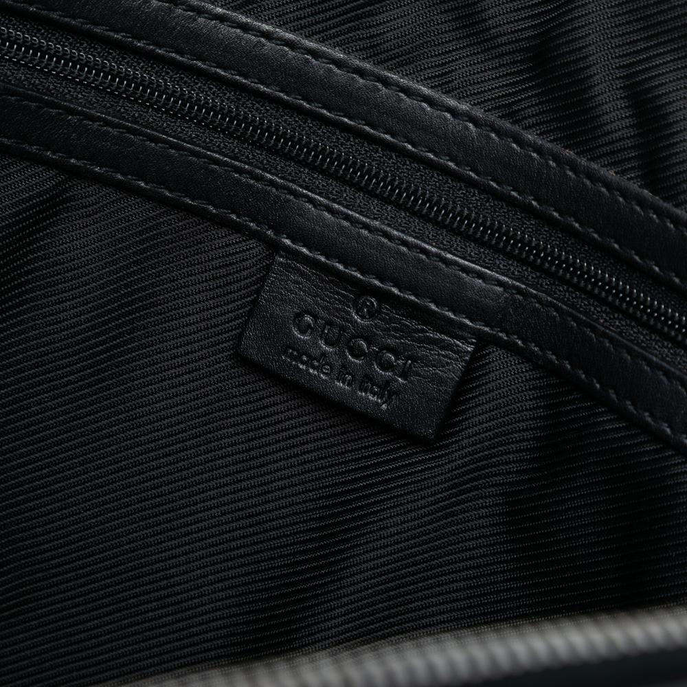 Gucci B Gucci Blue Navy Canvas Fabric GG Handbag Italy