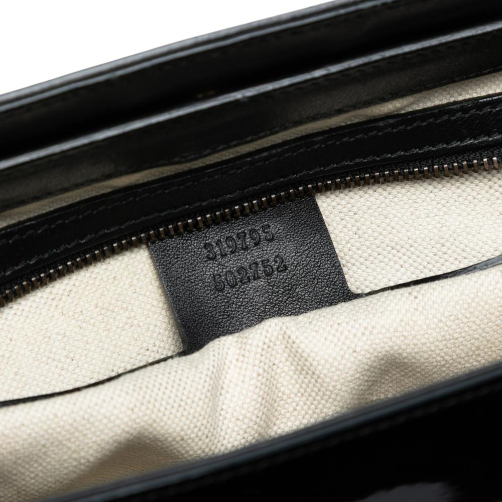 Gucci AB Gucci Black Patent Leather Leather Patent Bright Bit Satchel Italy