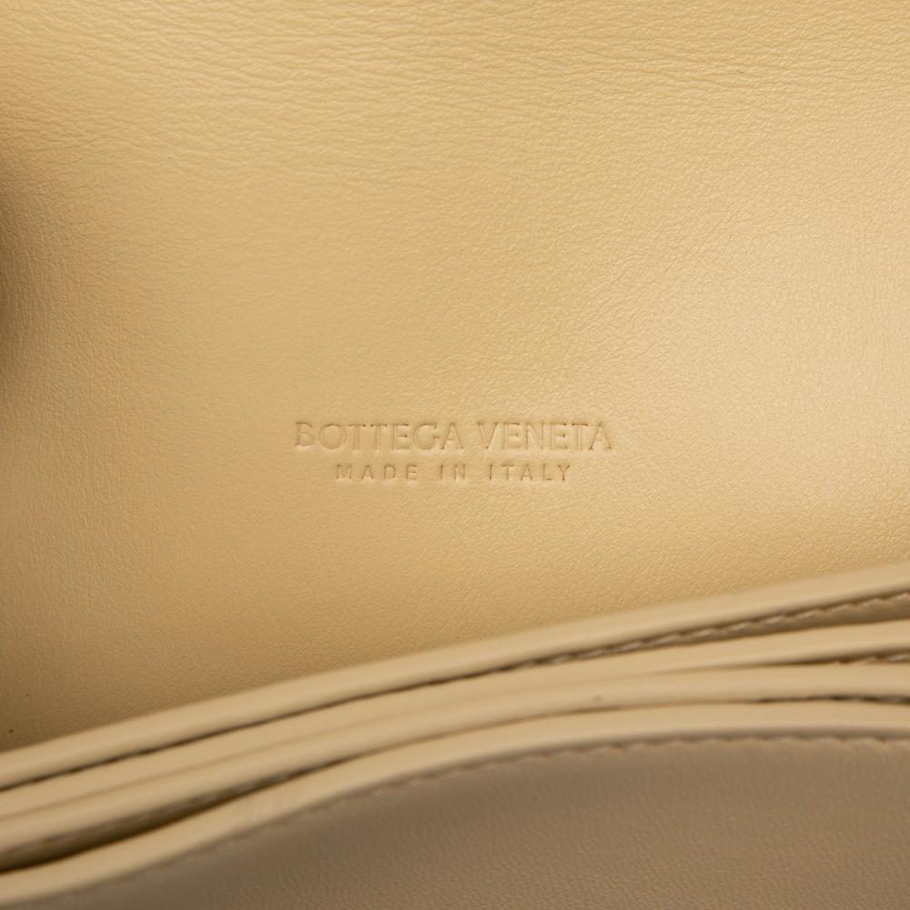 Bottega Veneta AB Bottega Veneta Brown Beige Nappa Leather Leather Nappa Intrecciato Trio Pouch On Strap Italy