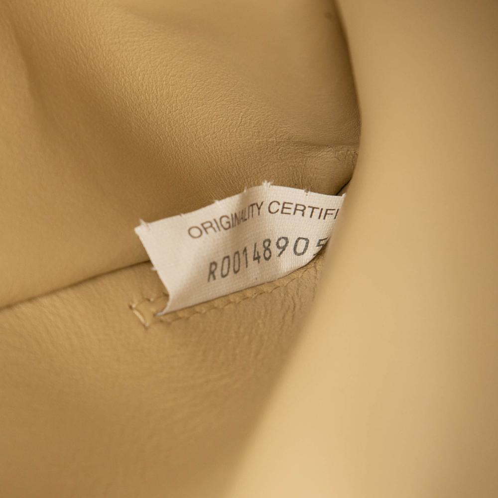 Bottega Veneta AB Bottega Veneta Brown Beige Nappa Leather Leather Nappa Intrecciato Trio Pouch On Strap Italy