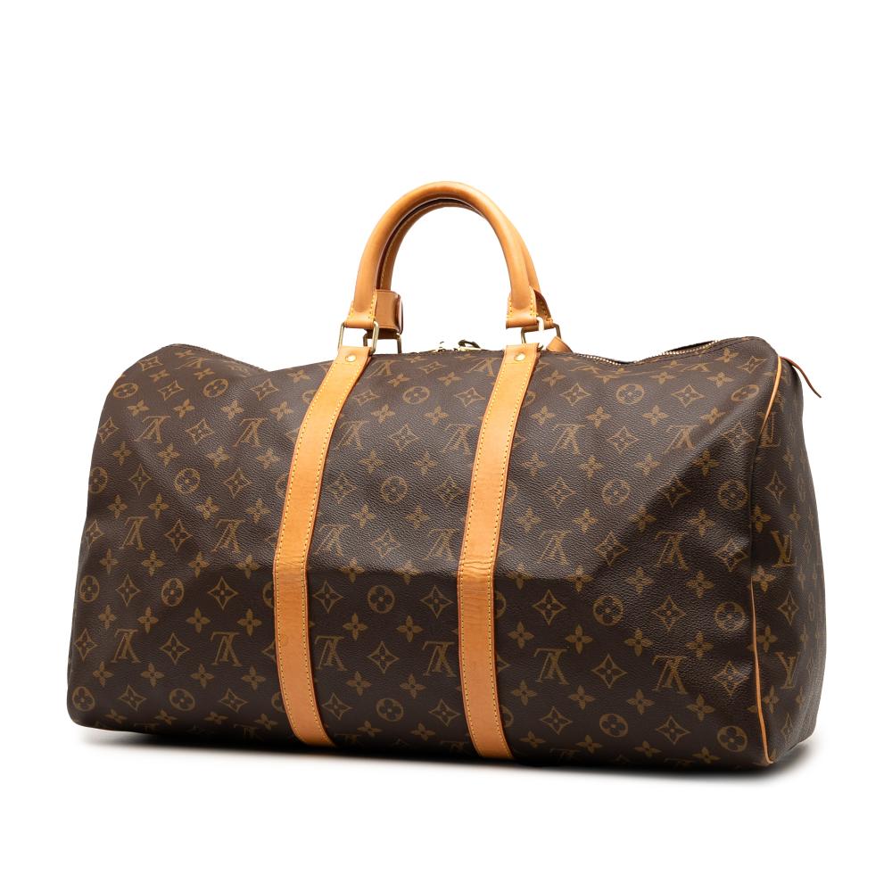 Louis Vuitton B Louis Vuitton Brown Monogram Canvas Fabric Monogram Keepall 50 France