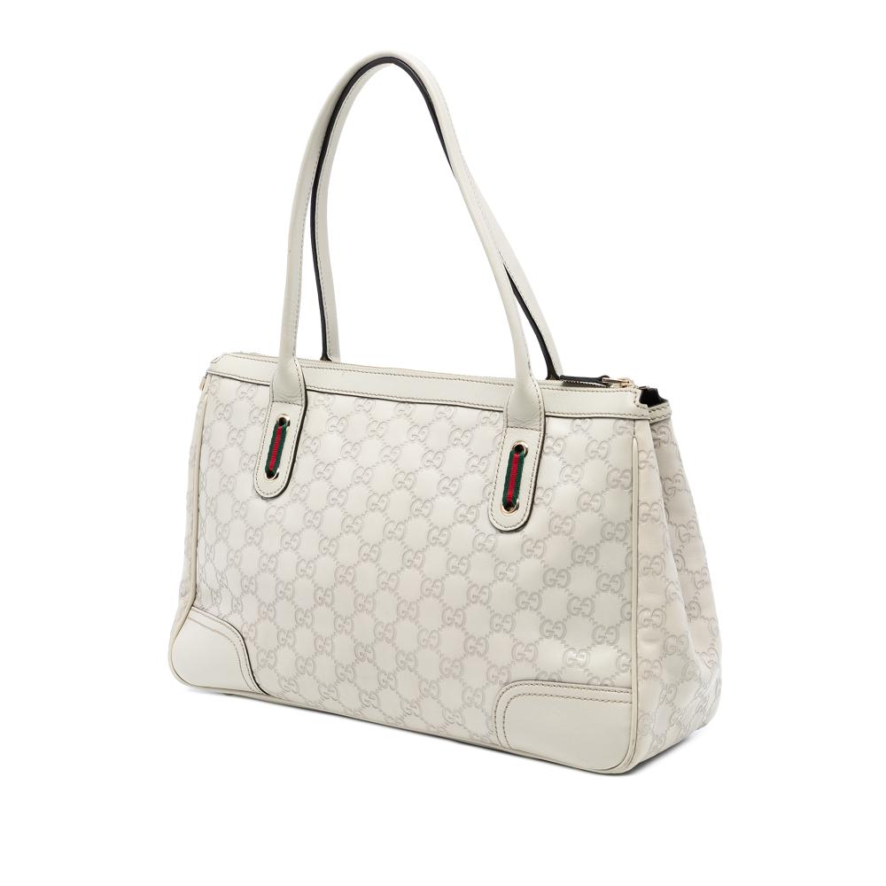 Gucci AB Gucci White Calf Leather Guccissima Princy Tote Italy