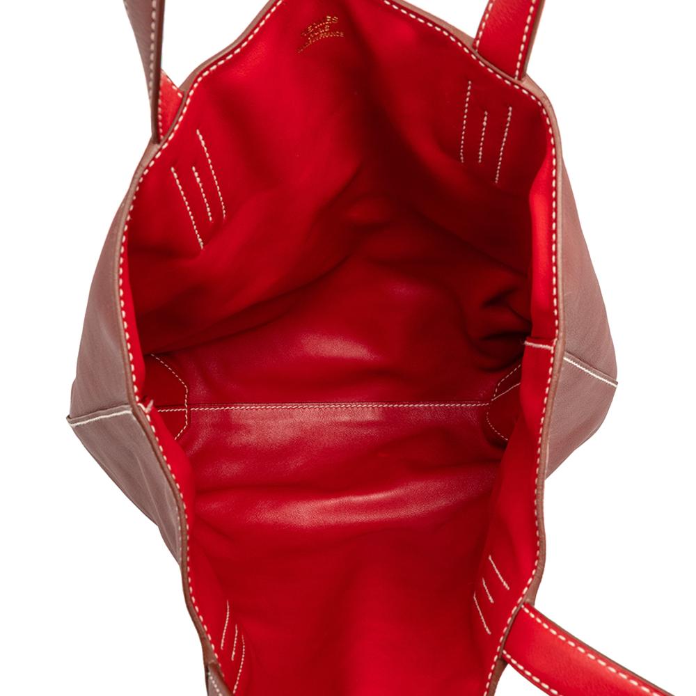 Hermès AB Hermès Red Dark Red Calf Leather Veau Sikkim Double Sens 28 France