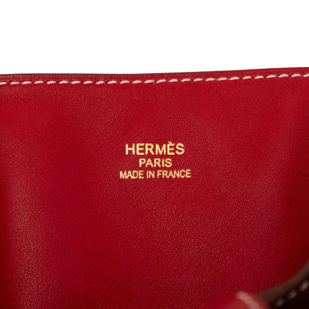 Hermès AB Hermès Red Dark Red Calf Leather Veau Sikkim Double Sens 28 France