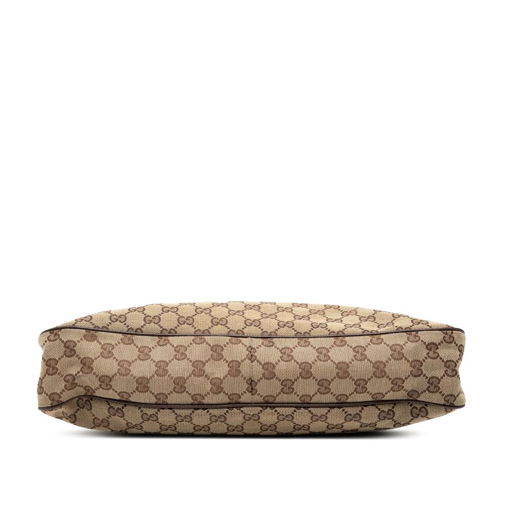 Gucci B Gucci Brown Beige Canvas Fabric GG Eclipse Shoulder Bag Italy