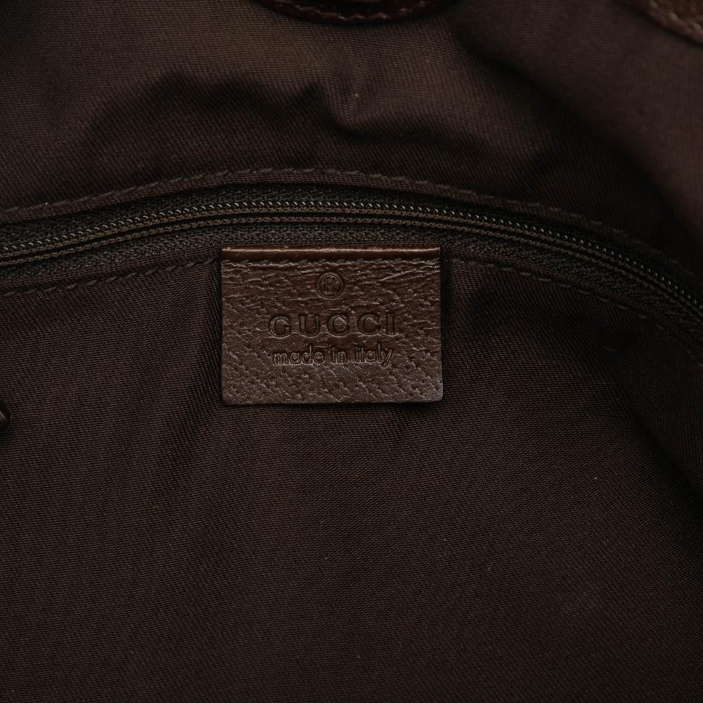 Gucci B Gucci Brown Beige Canvas Fabric GG Eclipse Shoulder Bag Italy