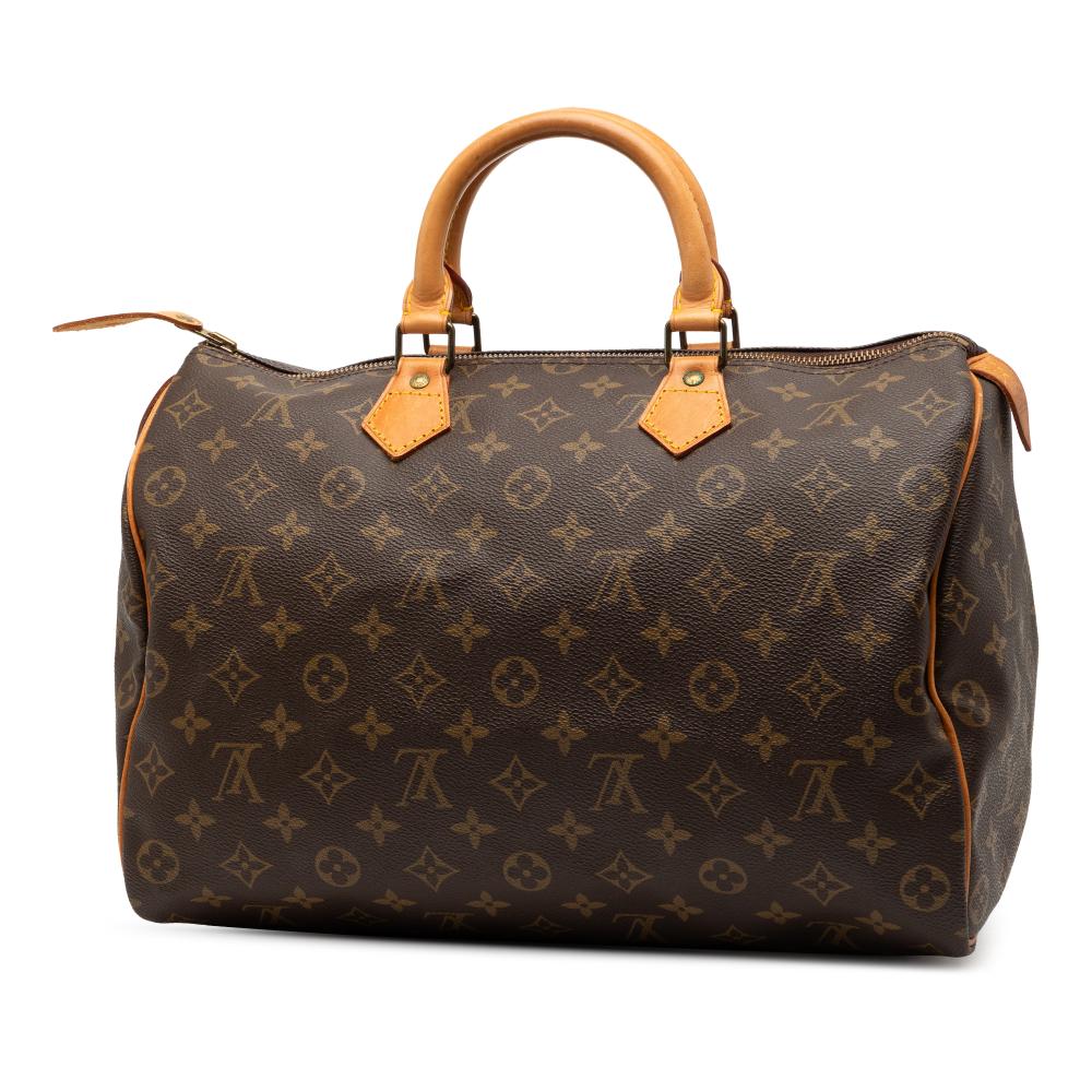 Louis Vuitton B Louis Vuitton Brown Monogram Canvas Fabric Monogram Speedy 35 France