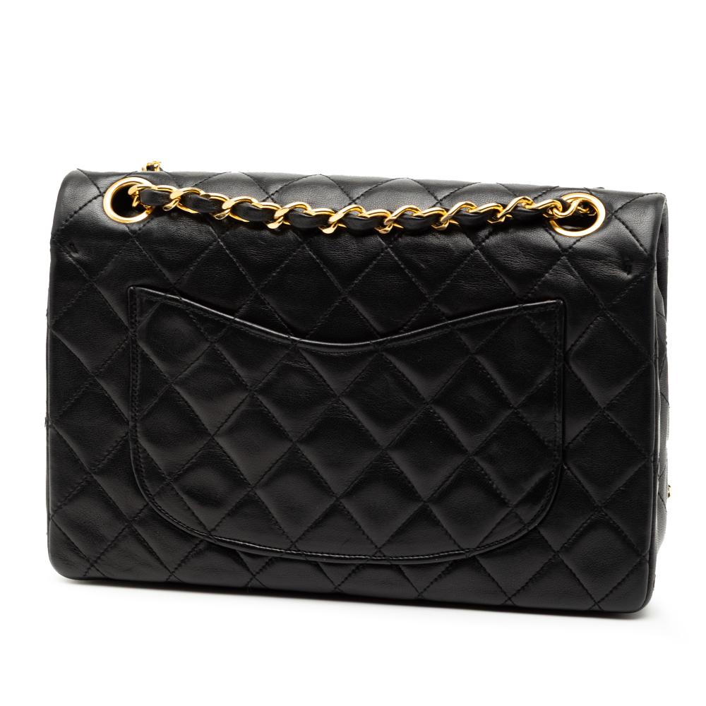 Chanel B Chanel Black Lambskin Leather Leather Small Classic Lambskin Double Flap France