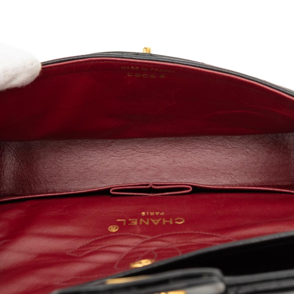 Chanel B Chanel Black Lambskin Leather Leather Small Classic Lambskin Double Flap France