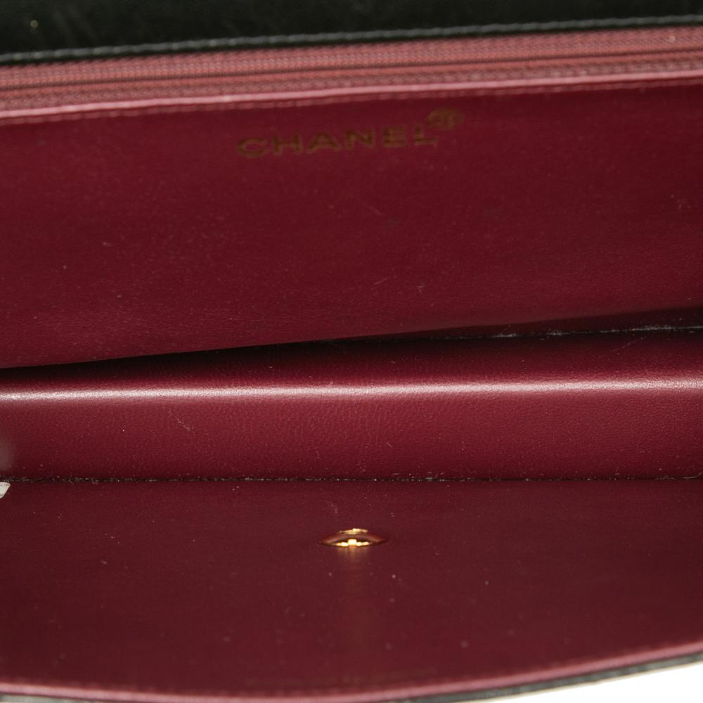 Chanel B Chanel Black Lambskin Leather Leather Medium CC Quilted Lambskin Single Flap France