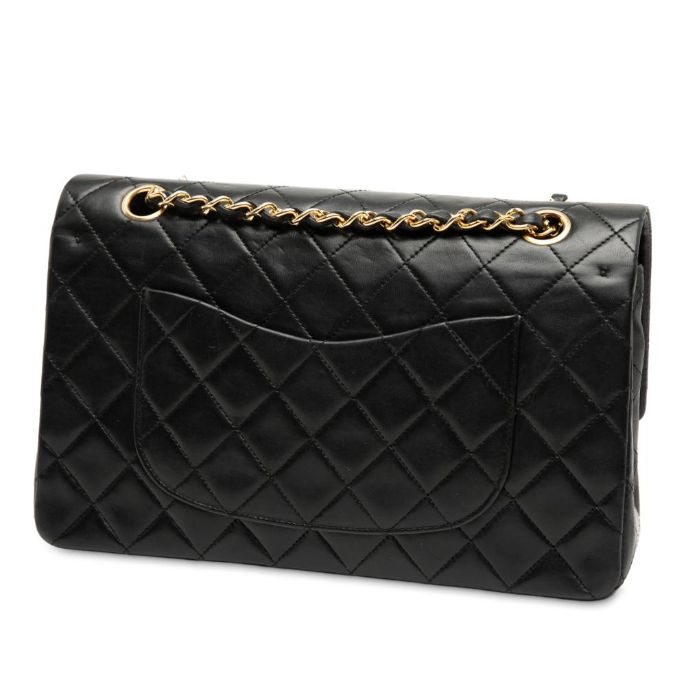 Chanel B Chanel Black Lambskin Leather Leather Medium Classic Lambskin Double Flap France