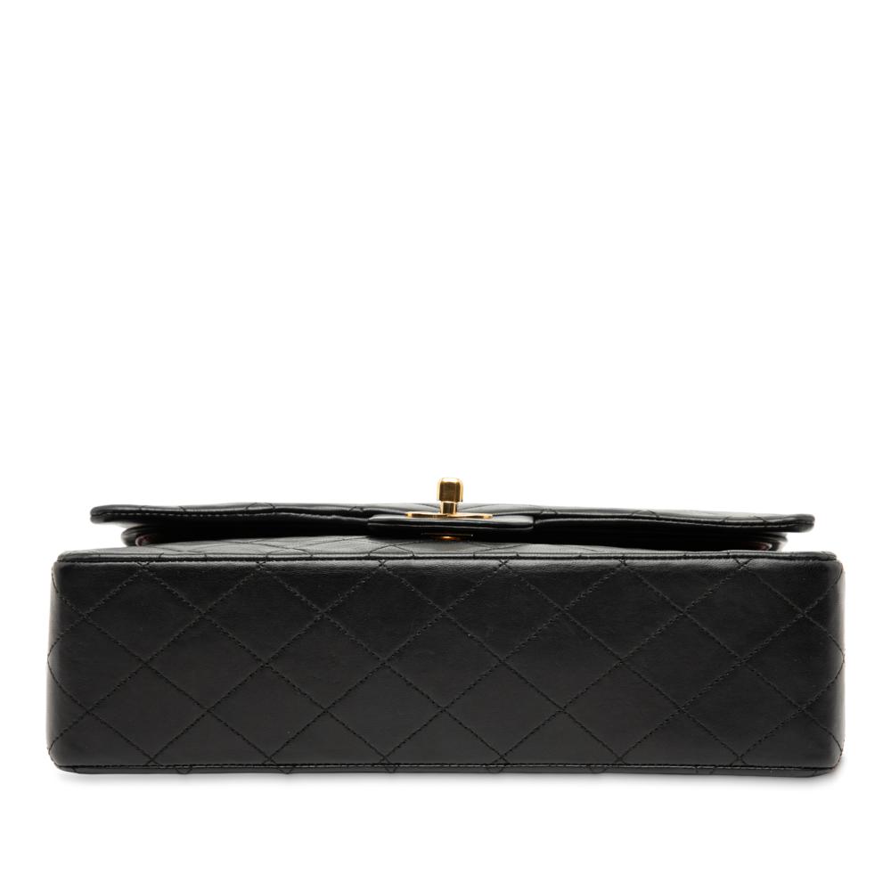 Chanel B Chanel Black Lambskin Leather Leather Medium Classic Lambskin Double Flap France