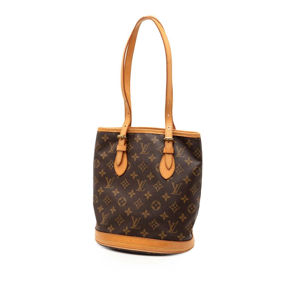 Louis Vuitton B Louis Vuitton Brown Monogram Canvas Fabric Monogram Petit Bucket France