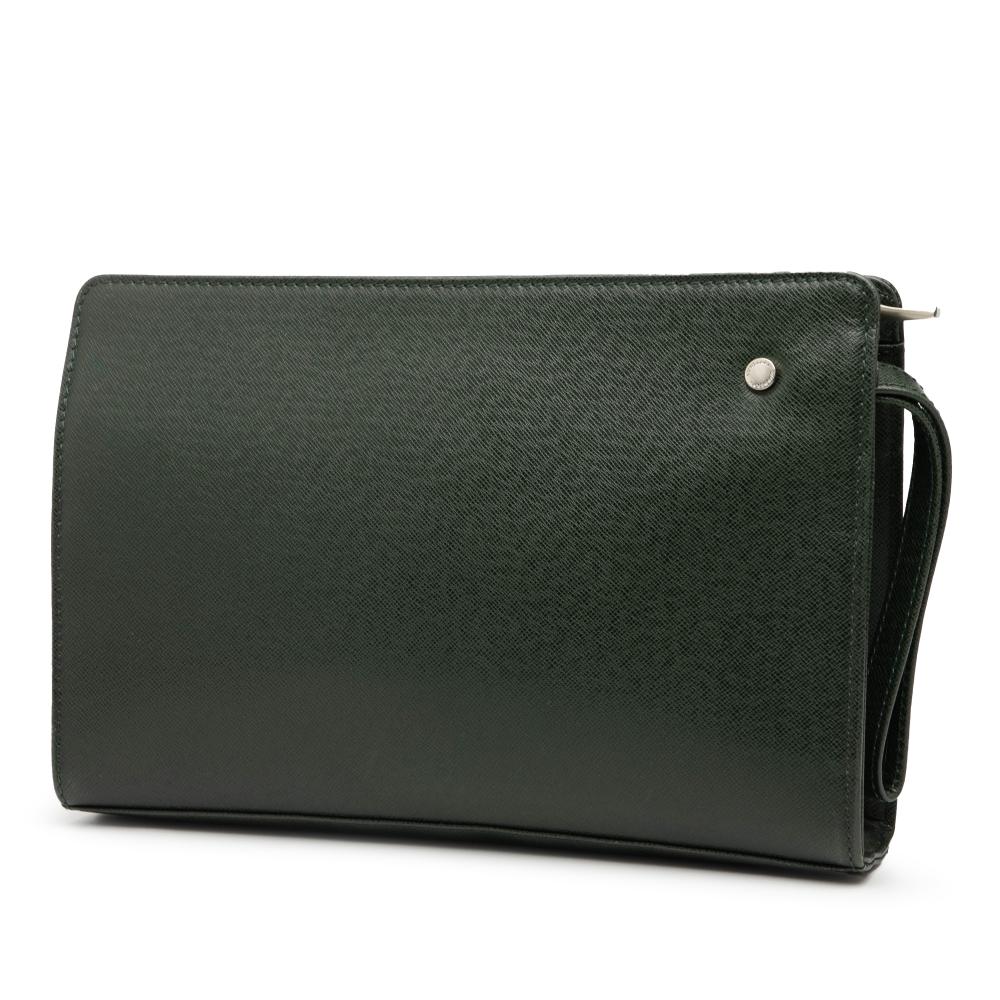 Burberry B Burberry Green Dark Green Calf Leather Clutch United Kingdom