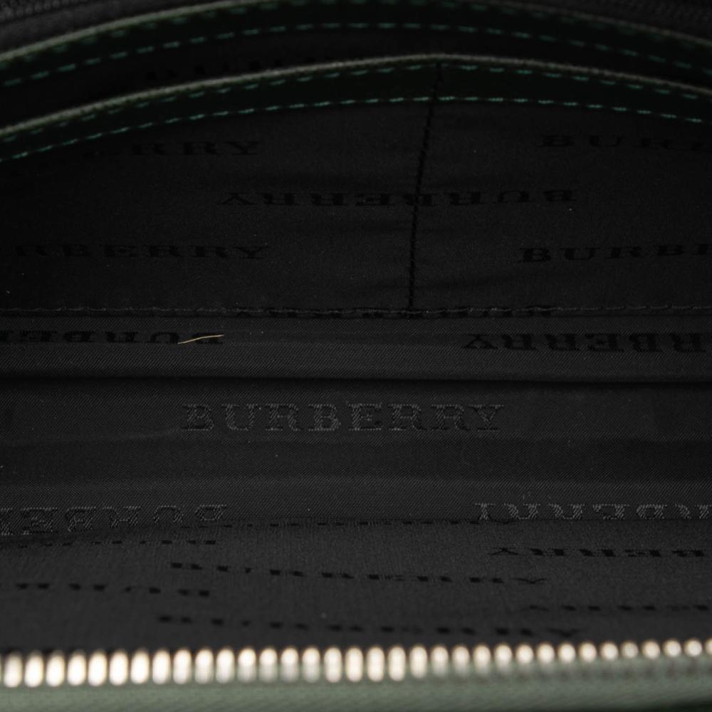 Burberry B Burberry Green Dark Green Calf Leather Clutch United Kingdom