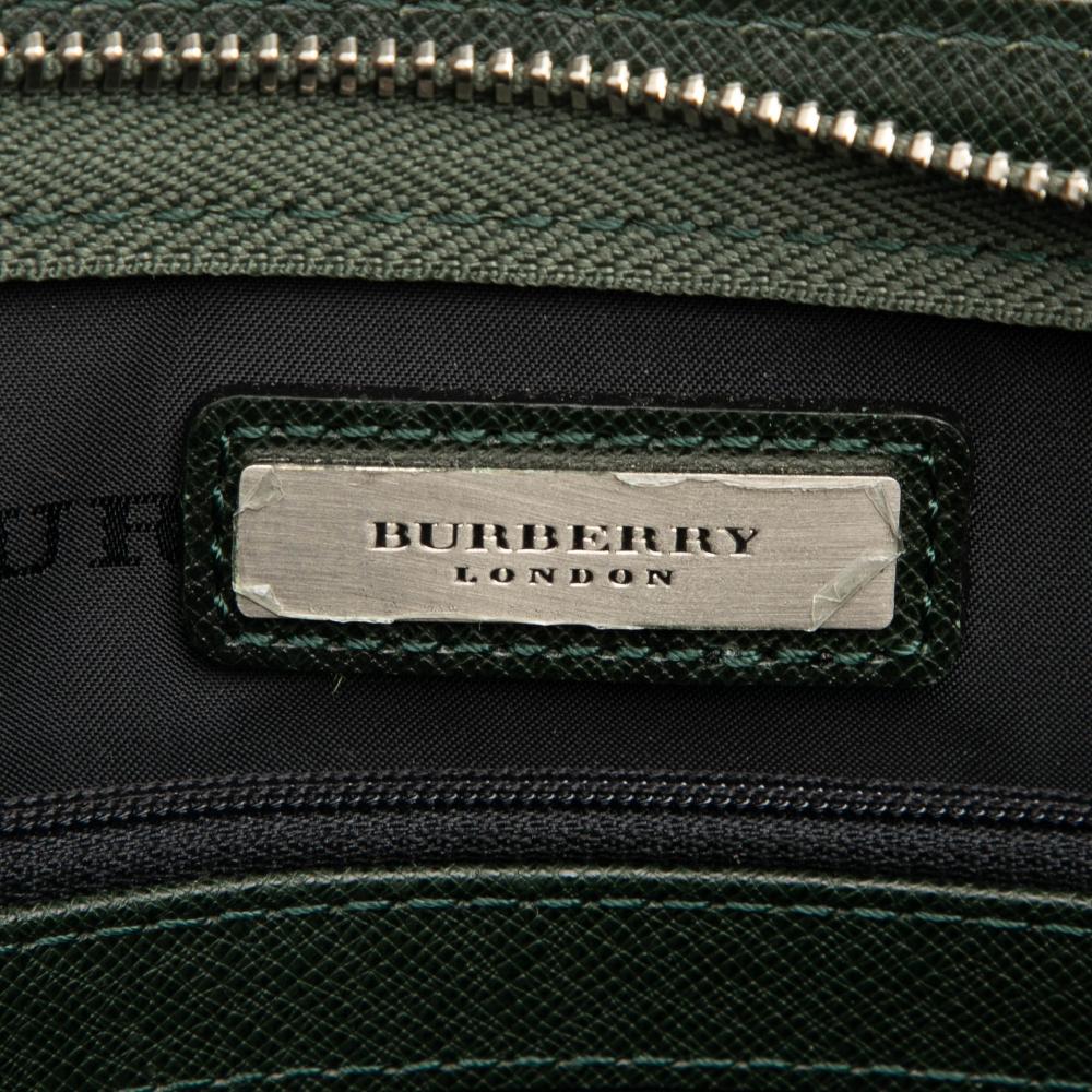 Burberry B Burberry Green Dark Green Calf Leather Clutch United Kingdom