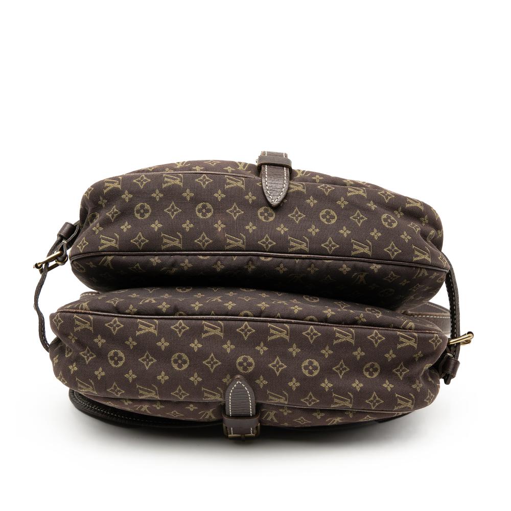Louis Vuitton B Louis Vuitton Brown Dark Brown Canvas Fabric Monogram Mini Lin Saumur 30 France
