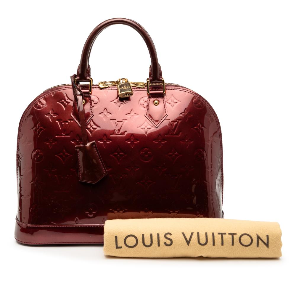 Louis Vuitton B Louis Vuitton Red Burgundy Vernis Leather Leather Monogram Vernis Alma PM France