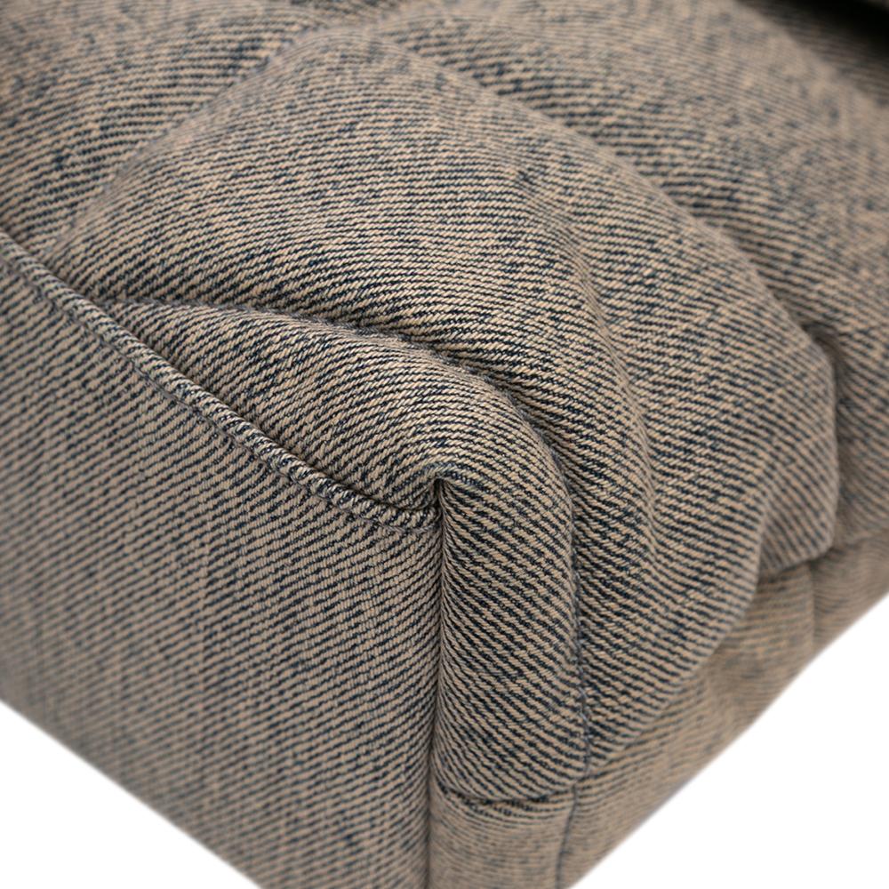 Saint Laurent AB Saint Laurent Gray Denim Fabric Small LouLou Puffer Italy