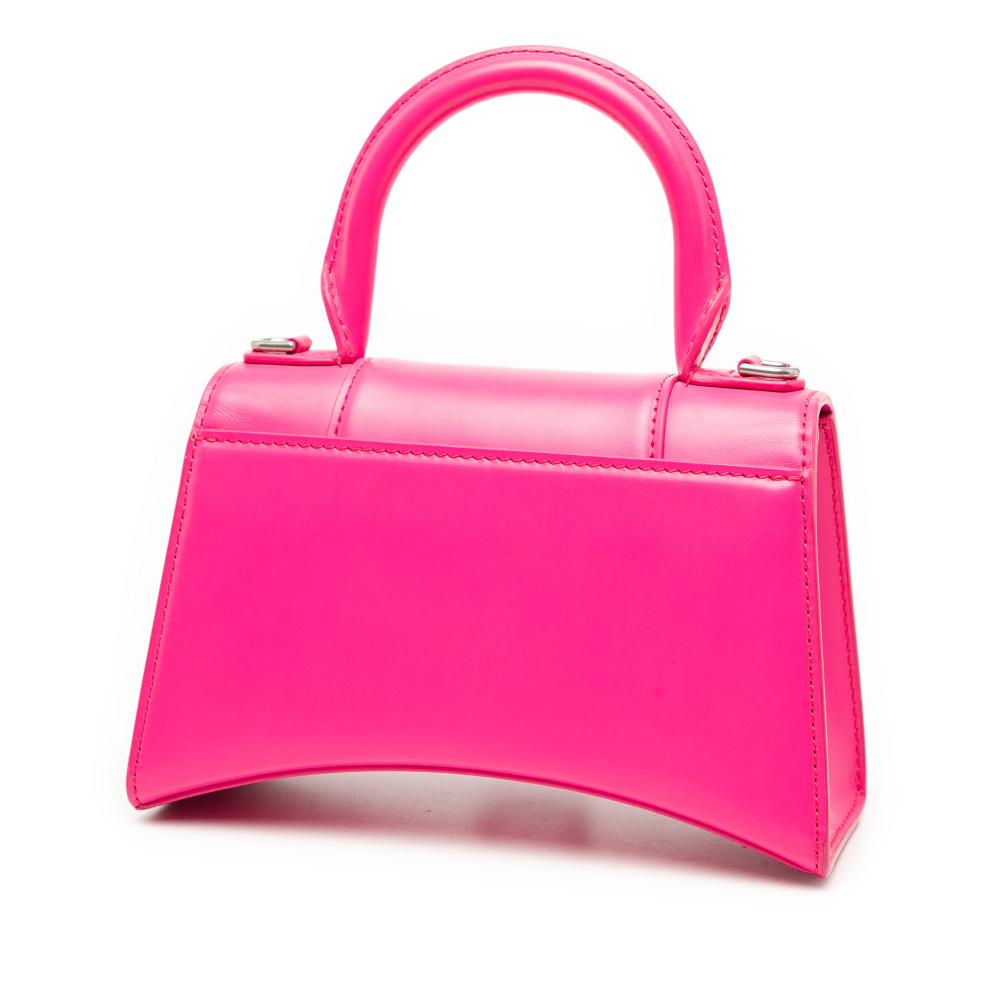 Balenciaga B Balenciaga Pink Dark Pink Calf Leather XS skin Hourglass Top Handle Bag Italy