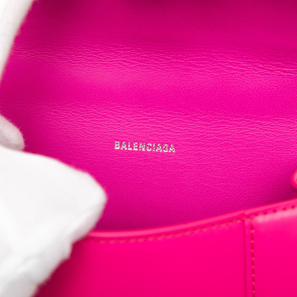 Balenciaga B Balenciaga Pink Dark Pink Calf Leather XS skin Hourglass Top Handle Bag Italy