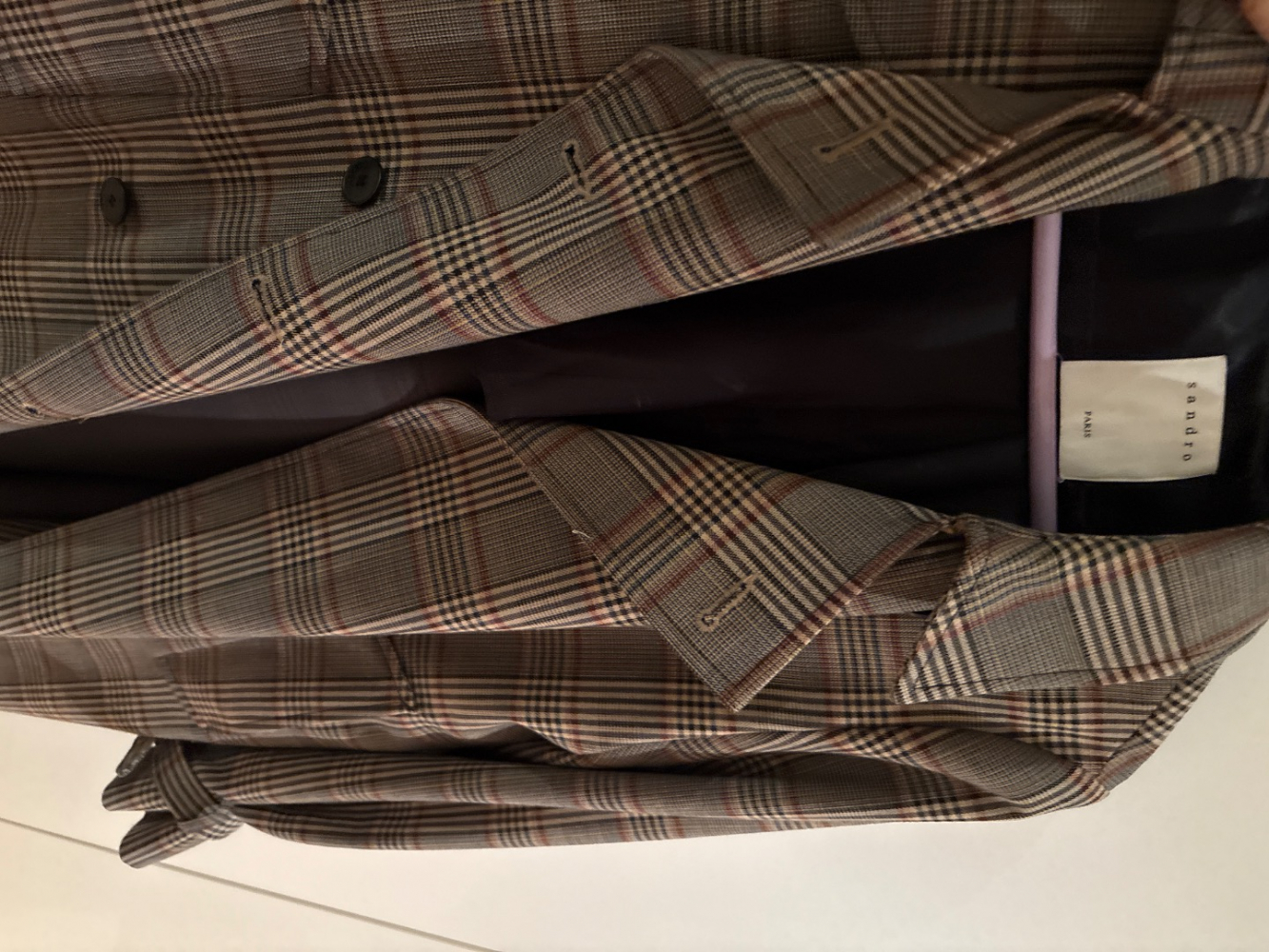 Sandro Checked trench coat