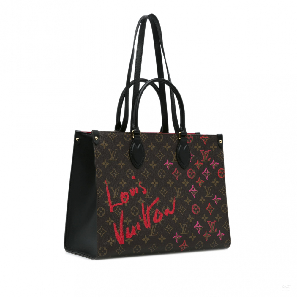 Louis Vuitton Onthego MM Canvas Limited Edition Monogram Fall In Love Shopper Handbag Monogram
