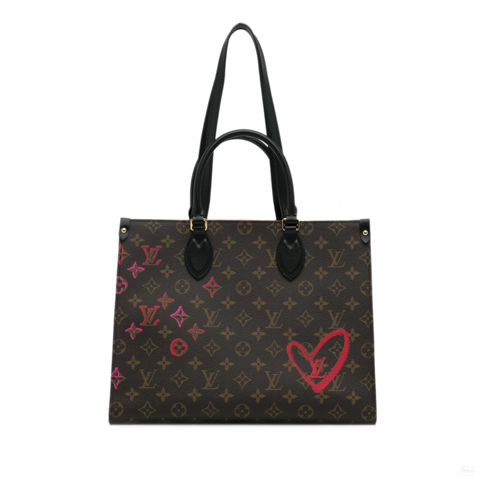 Louis Vuitton Onthego MM Canvas Limited Edition Monogram Fall In Love Shopper Handbag Monogram