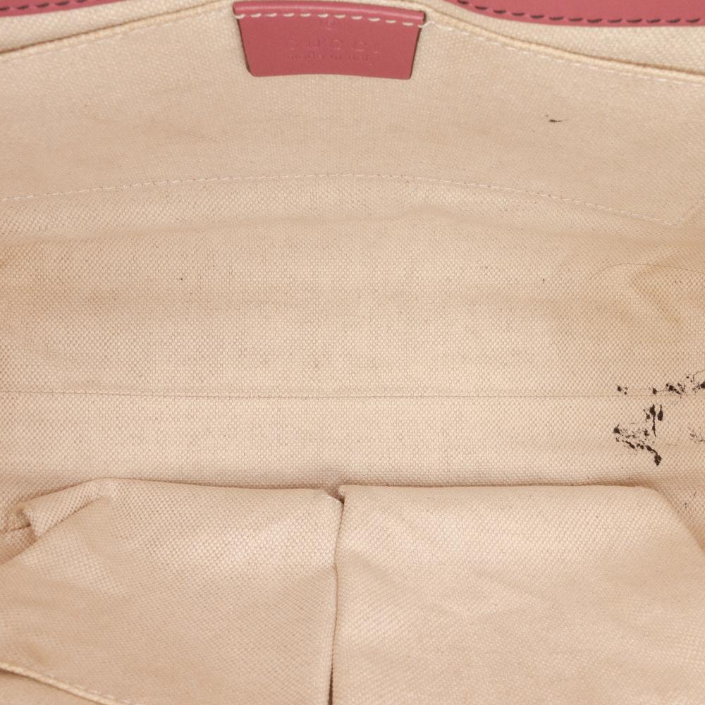 Gucci B Gucci Pink Calf Leather Medium Guccissima Emily Shoulder Bag Italy