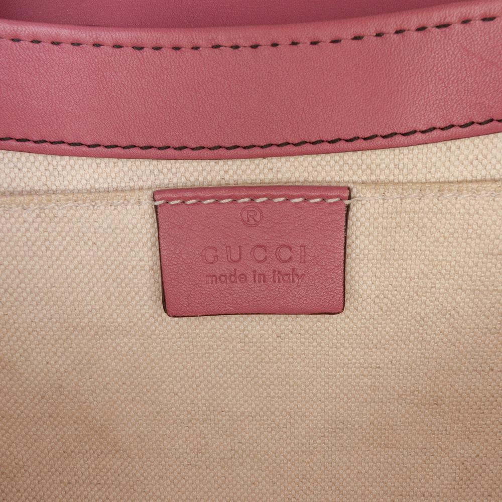 Gucci B Gucci Pink Calf Leather Medium Guccissima Emily Shoulder Bag Italy