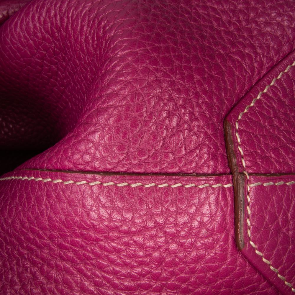 Hermès AB Hermès Brown with Pink Dark Pink Calf Leather Clemence Double Sens 36 France