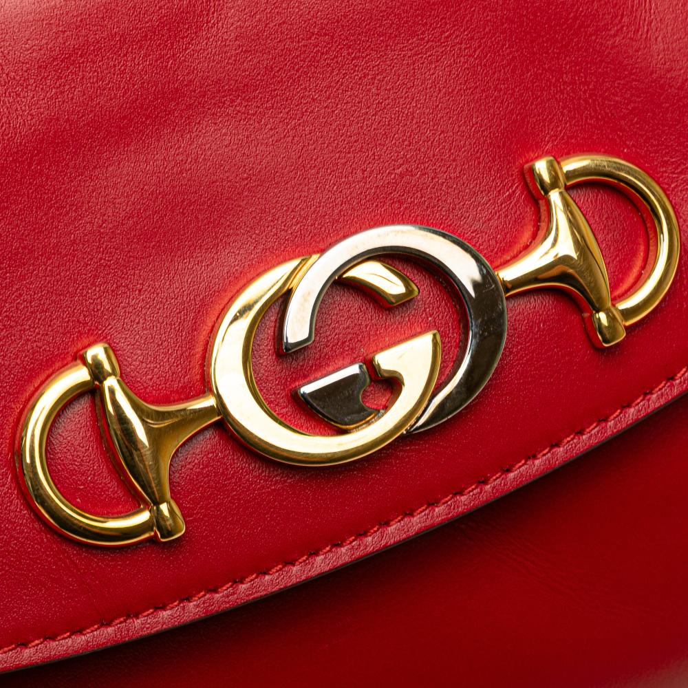 Gucci B Gucci Red Calf Leather Small Zumi Satchel Italy