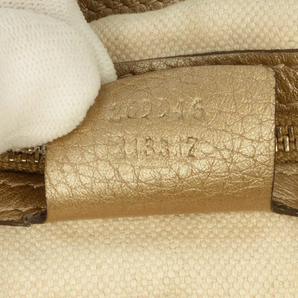 Gucci B Gucci Gold Calf Leather Large Bella Tote Italy