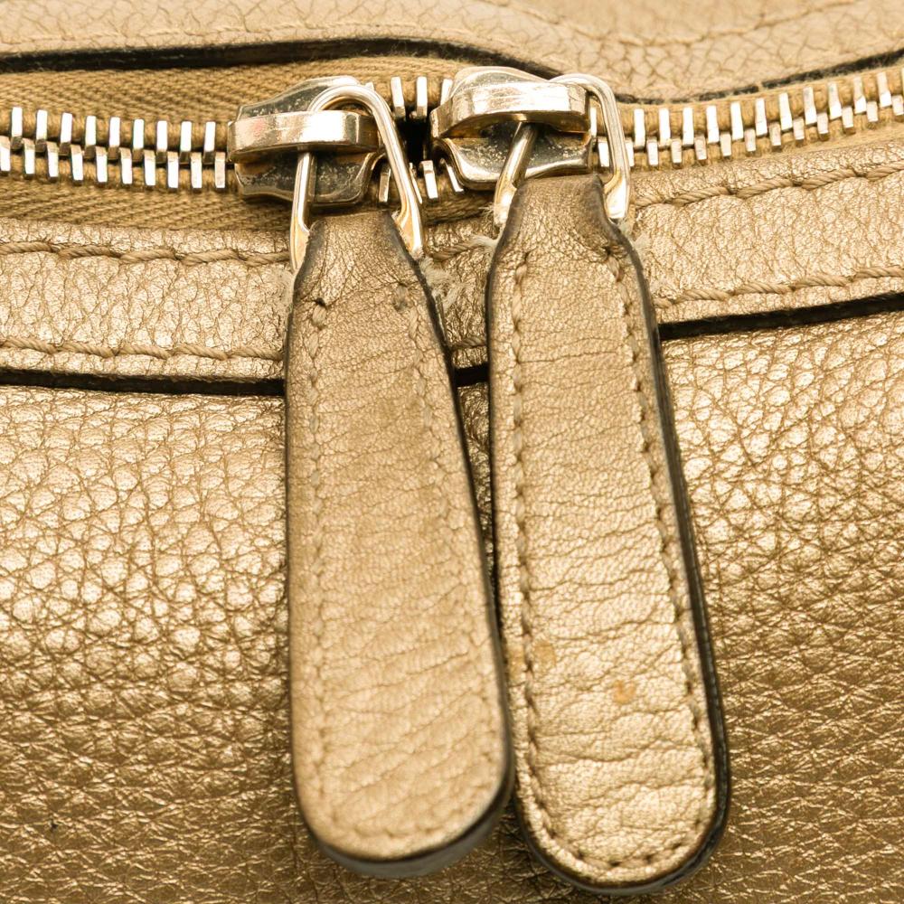 Gucci B Gucci Gold Calf Leather Large Bella Tote Italy