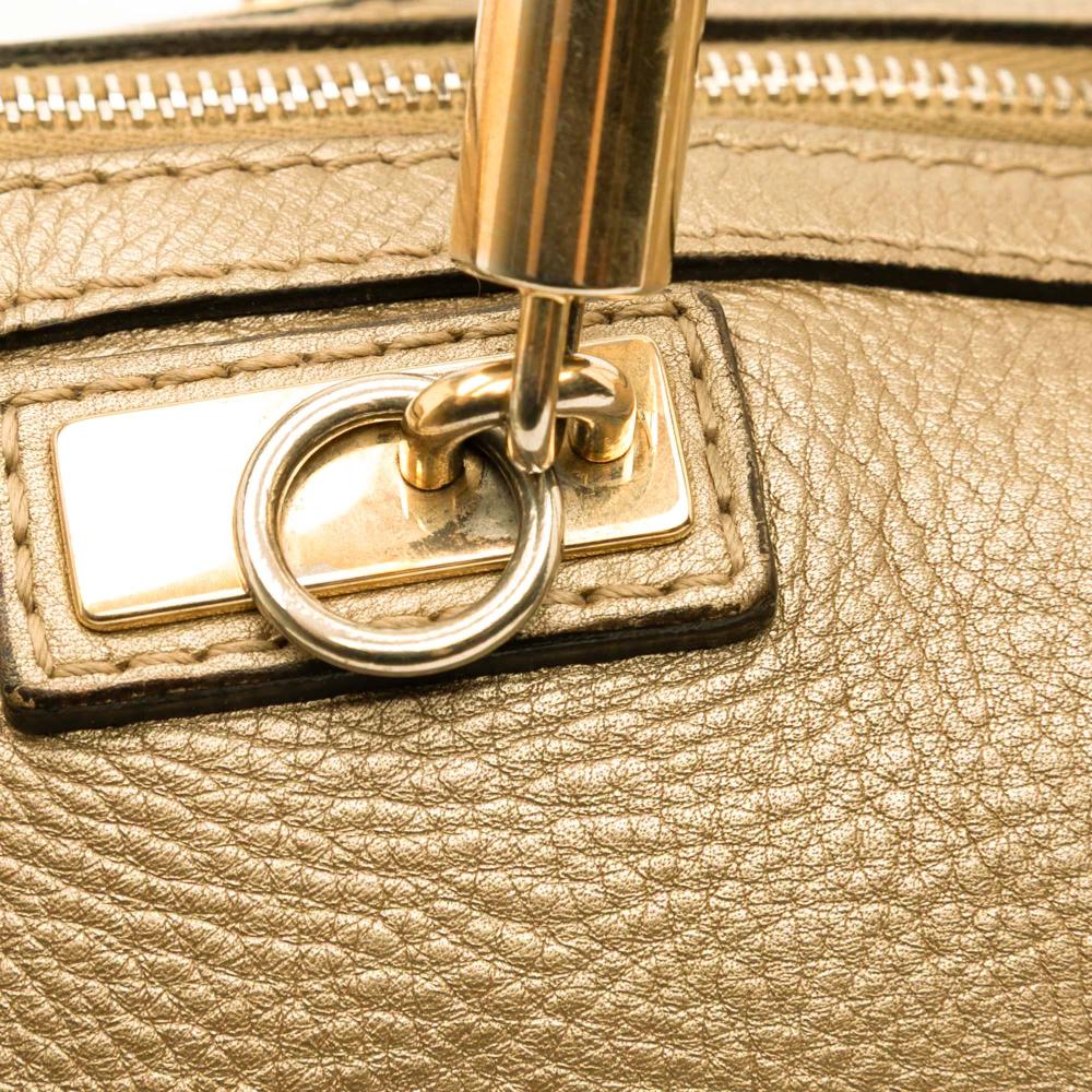 Gucci B Gucci Gold Calf Leather Large Bella Tote Italy