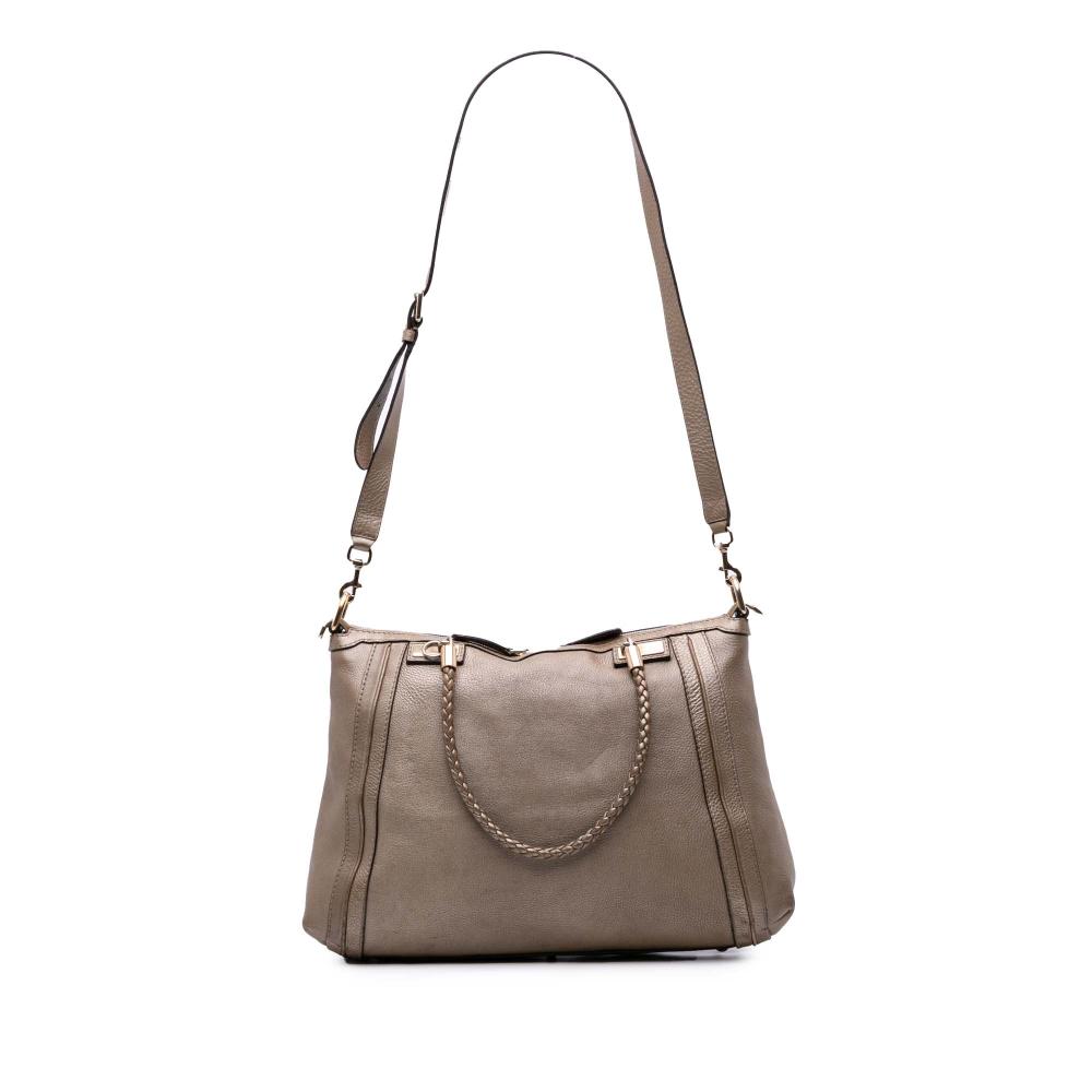 Gucci B Gucci Gold Calf Leather Large Bella Tote Italy