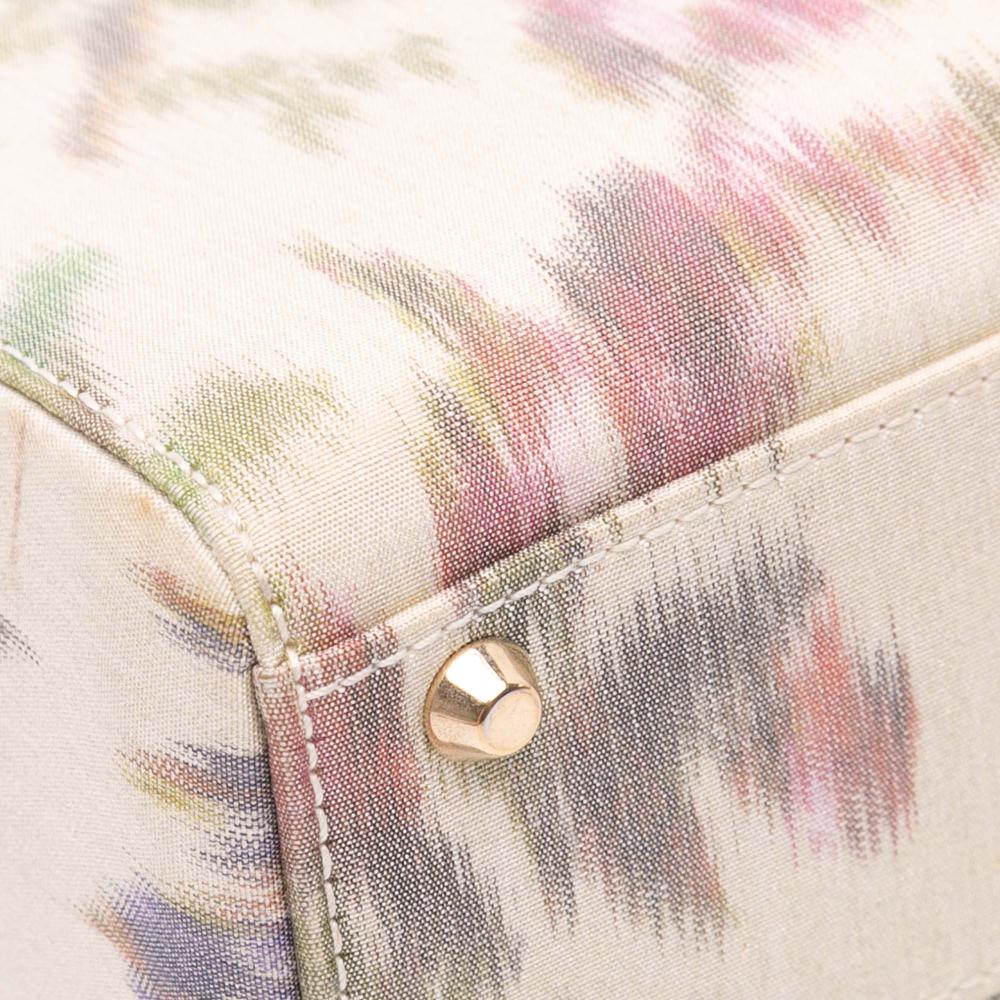 Christian Dior B Dior White Satin Fabric Mini Floral Crystal Lady Dior Italy