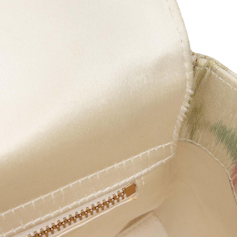 Christian Dior B Dior White Satin Fabric Mini Floral Crystal Lady Dior Italy